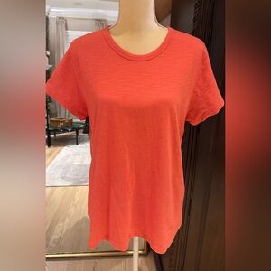 Time and Tru Women's Bright Coral Short Sleeve Tee